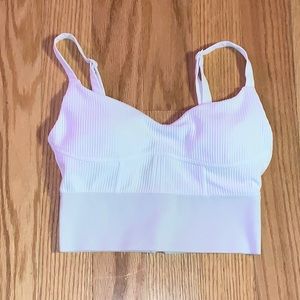 Out Ribbed Corset Crop Top Small